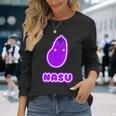 なす 茄子『Oyasai お野菜』ゆる かわいい キャラクター 面白い 長袖Tシャツ 彼女への贈り物