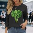 ほうれん草 野菜モチーフ 庭 ほうれん草 長袖Tシャツ 彼女への贈り物