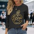 りんご ハート ひらがな 隠し文字 タイポグラフィ ユニーク おもしろみ フルーツ デザイン 長袖tシャツ 長袖Tシャツ 彼女への贈り物