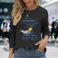 わたしのペットはふわふわお尻オカメインコの鳥を持ったベロキラプトル 長袖Tシャツ 彼女への贈り物