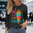 アイスクリームスクープ ジェラート好き フローズンヨーグルト アイスクリーム 長袖Tシャツ 彼女への贈り物