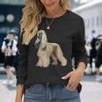 アイ・ラブ・アフガン・ハウンド 長袖Tシャツ 彼女への贈り物