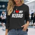 アイ・ラブ・マイ・ケバブ・ハート 長袖Tシャツ 彼女への贈り物