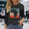 アフリカ地図 大陸 アフリカの誇りに ブラック 歴史月 長袖Tシャツ 彼女への贈り物