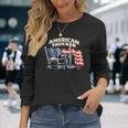 アメリカのトラック運転手 アメリカの国旗 愛国的なトラック運転手 ビッグリグ 長袖Tシャツ 彼女への贈り物