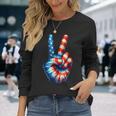 アメリカ国旗 愛国心 平和 手 指 サイン ジェスチャー 長袖Tシャツ 彼女への贈り物