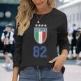 イタリア 1982 ワールドカップ サッカー ヴィンテージ クレスト グラフィック 長袖Tシャツ 彼女への贈り物