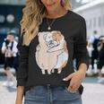 イングリッシュブルドッグハグ 長袖Tシャツ 彼女への贈り物