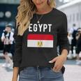 エジプト国旗 エジプト 国地図 国旗 長袖Tシャツ 彼女への贈り物
