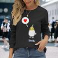 オカメインコ さん『ハート』フキダシ 鳥【どうぶつフレンズ】動物 イラスト 長袖Tシャツ 彼女への贈り物