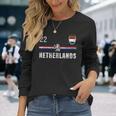 オランダ サッカーファン ジャージ オランダ国旗 フットボール愛好家 長袖Tシャツ 彼女への贈り物