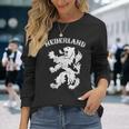 オランダ レトロ オランダ ライオン クラウン オランダ プライド 長袖Tシャツ 彼女への贈り物