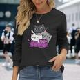 カワイイ猫の山 アセクシャルプライド 長袖Tシャツ 彼女への贈り物
