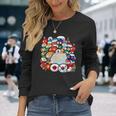 カントリーボールアジアの国民集合写真 長袖Tシャツ 彼女への贈り物