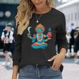カーリー-ヒンドゥー教の神神のグラフィックバックプリント 長袖Tシャツ 彼女への贈り物
