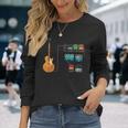 ギターペダルとストンプボックスジャム 長袖Tシャツ 彼女への贈り物