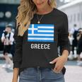 ギリシャの国旗 長袖Tシャツ 彼女への贈り物
