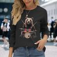 クマの演奏 ドラム リアル 長袖Tシャツ 彼女への贈り物