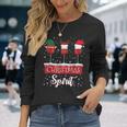 クリスマススピリット 赤ワイングラス サンタクロース エルフ トナカイ 長袖Tシャツ 彼女への贈り物
