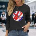 クロアチアの旗 イングランド イギリス 英語 イギリス クロアチア語 長袖Tシャツ 彼女への贈り物