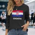 クロアチア国旗ジャージ 長袖Tシャツ 彼女への贈り物