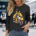 クールなウサギ オートバイライダー 野生の野ウサギバイカー 長袖Tシャツ 彼女への贈り物