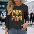 ケアンテリア ポップアート カラフル デッサン 絵画 長袖Tシャツ 彼女への贈り物