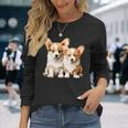 コーギー子犬 長袖tシャツ 長袖Tシャツ 彼女への贈り物