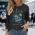 ゴッホ ゴッホ 流れる星月夜 美術史 駄洒落ユーモア 長袖Tシャツ 彼女への贈り物