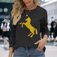 ゴールデンホースデザイン ファニーtシャツ かわいいスタリオン ゴールドギフト 長袖Tシャツ 彼女への贈り物