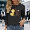 ゴールデンレトリバー ボーイフレンド 黒猫 Gf 面白い カップルギフト 長袖Tシャツ 彼女への贈り物