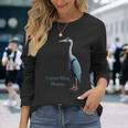 サギの鳥シャツ グレートブルーサギ 鳥類学 長袖Tシャツ 彼女への贈り物