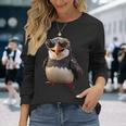 サングラスをかけたペンギン アニマル・フレンド ラブ・キュート・ペンギン 長袖Tシャツ 彼女への贈り物