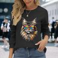 サングラスをかけたメインクーン猫 かわいいメインクーン猫 長袖Tシャツ 彼女への贈り物