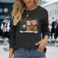 サンタ 猫 ライト トナカイ クリスマス 猫 恋人 パジャマ 長袖Tシャツ 彼女への贈り物