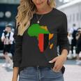 ザンビア国旗 アフリカ 大陸 シルエット ザンビアンへのギフト 長袖tシャツ 長袖Tシャツ 彼女への贈り物