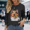 シェットランド・シープドッグ・バーガー 長袖Tシャツ 彼女への贈り物