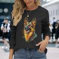 ジャーマンシェパード 犬 モチーフ ペット イラスト ジャーマンシェパード 長袖Tシャツ 彼女への贈り物