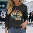 ジャーマンワイヤーヘアードハンター 犬の頭 あごひげ レトロ 長袖Tシャツ 彼女への贈り物