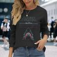 ジョーズ ネオンシャークアタックサーファーアートワーク 長袖Tシャツ 彼女への贈り物