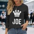 ジョー・ザ・キングクラウン＆ネーム・デザイン・フォー・メンズ・フォー・メンズ 長袖Tシャツ 彼女への贈り物