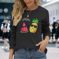 スイカとパイナップルをダビング カワイイ サマーフルーツ 長袖Tシャツ 彼女への贈り物