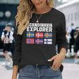 スカンジナビア エクスプローラー フラグ スウェーデン ノルウェー アイスランド 長袖Tシャツ 彼女への贈り物