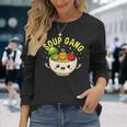 スープギャング かわいい 野菜 ボウル入り かわいい 料理 楽しい 長袖Tシャツ 彼女への贈り物