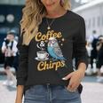 セキセイインコ コーヒー チャープス セキセイインコ 長袖Tシャツ 彼女への贈り物