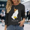 タコキャット-楽しい猫の回文 長袖Tシャツ 彼女への贈り物