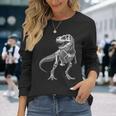 ティラノサウルス レックス スケルトン 化石 恐竜 解剖学 長袖Tシャツ 彼女への贈り物