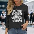 トランペットじいさん吹奏楽団マーチングバンド 長袖tシャツ 長袖Tシャツ 彼女への贈り物