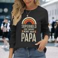 ドイツ語でケープなしのお父さんスーパーヒーロー、父の日 長袖Tシャツ 彼女への贈り物