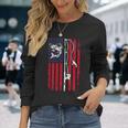 ナマズ アメリカ国旗 キャットフィッシング 漁師 釣り 長袖tシャツ 長袖Tシャツ 彼女への贈り物